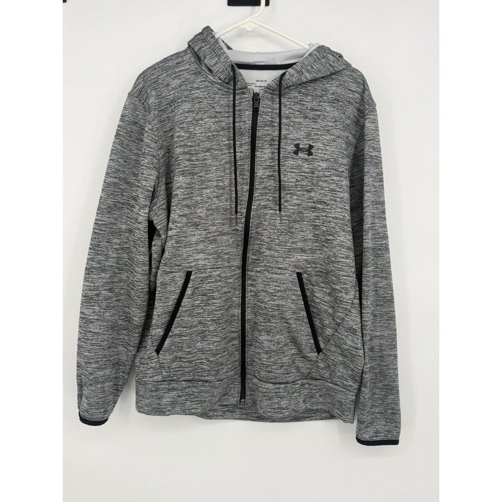 Under Armour Cold Gear Gray Zip Jacket with Hood Large